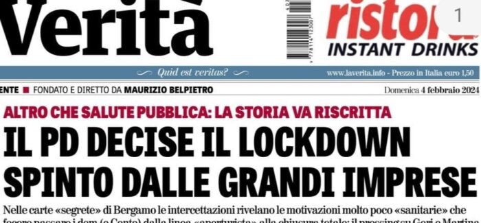 COVID 19: EMERGE UN ALTRO PEZZO DI VERITÀ